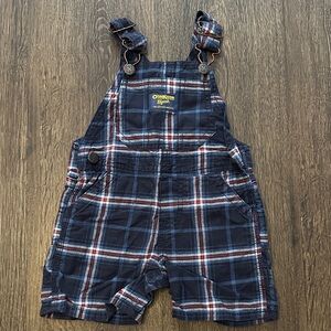 OshKosh B'gosh Navy Plaid Kids Overalls